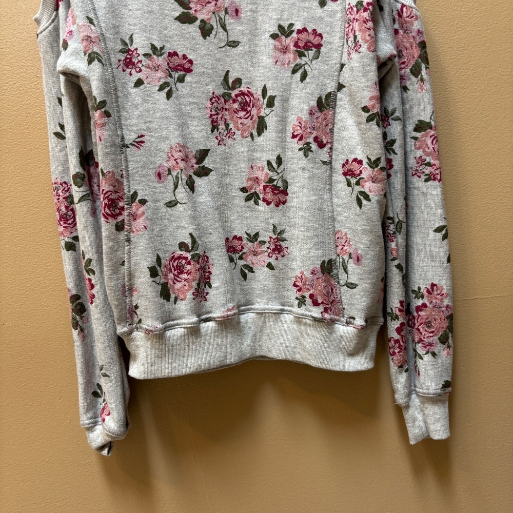 Ultra Flirt Long Sleeve Floral Cold ShoulderTop Size M Juniors - Picture 5 of 15